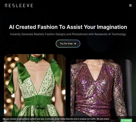 Screenshot of the site of Resleeve