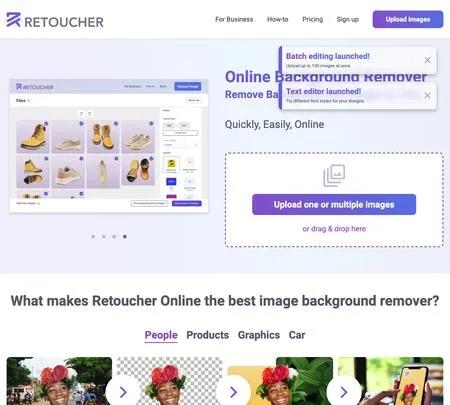Screenshot of the site of Retoucher