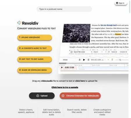 Screenshot of the site of Revoldiv