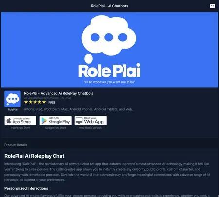 Screenshot of the site of RolePlai