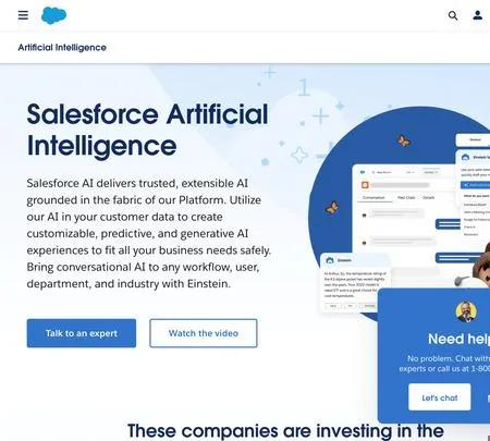 Screenshot of the site of Salesforce Einstein