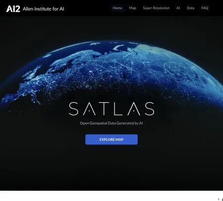 Screenshot of the site of Satlas
