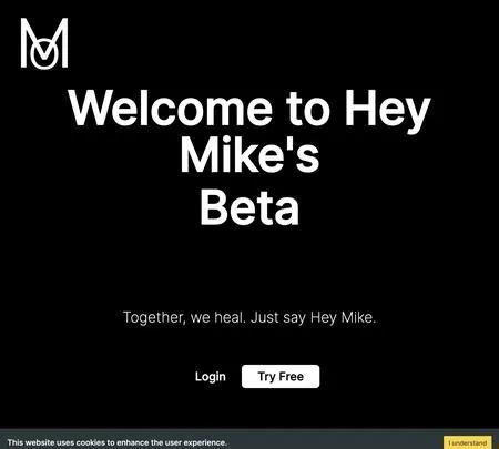 Screenshot of the site of Hey Mike