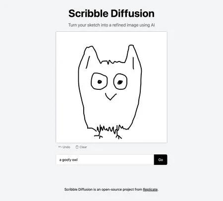 Screenshot of the site of Scribble Diffusion