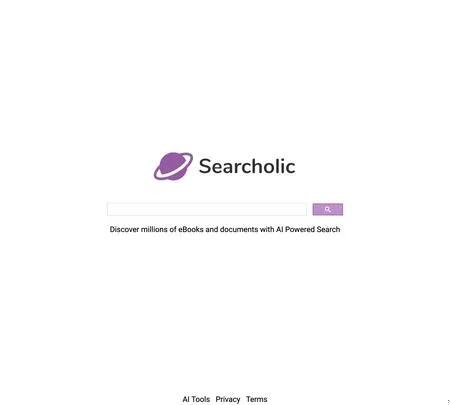 Screenshot of the site of Searcholic