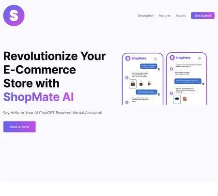 Screenshot of the site of ShopMate