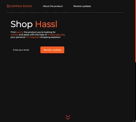 Screenshot of the site of ShoppingBuddy