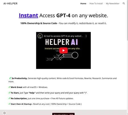 Screenshot of the site of GPT-Help