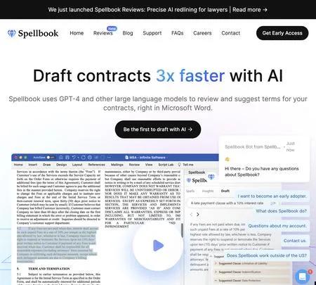 Screenshot of the site of Spellbook