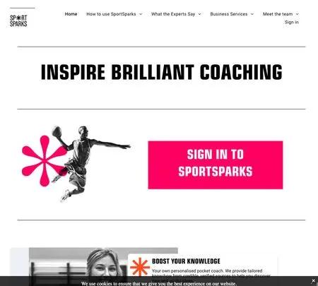 Screenshot of the site of Sport Sparks
