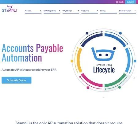 Screenshot of the site of Stampli AP Automation