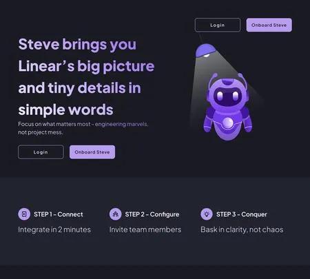 Screenshot of the site of Steve AI