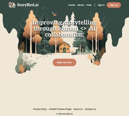 Screenshot of the site of StoryBird
