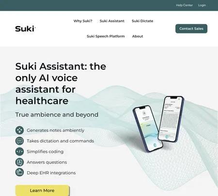 Screenshot of the site of Suki