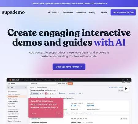 Screenshot of the site of Supademo