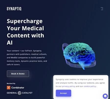 Screenshot of the site of Synaptiq