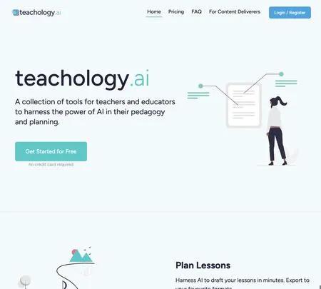 Screenshot of the site of Teachology