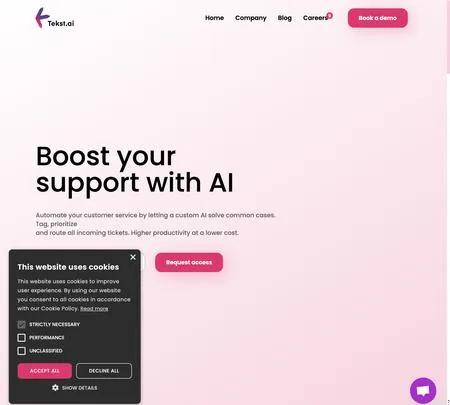 Screenshot of the site of Tekst