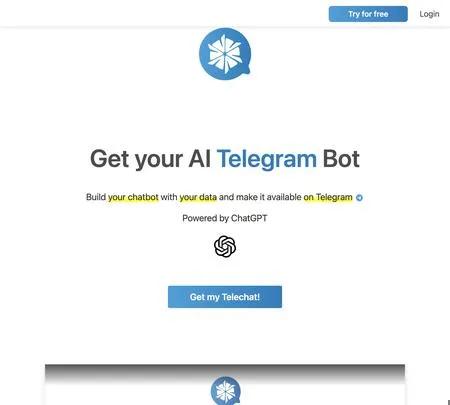 Screenshot of the site of Telechat