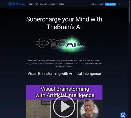 Screenshot of the site of The Brain