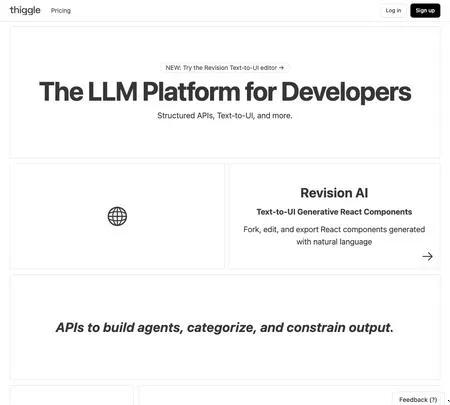 Screenshot of the site of Thiggle