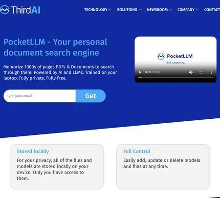 Screenshot of the site of Pocket LLM