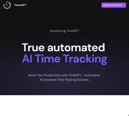 Screenshot of the site of Timegpt