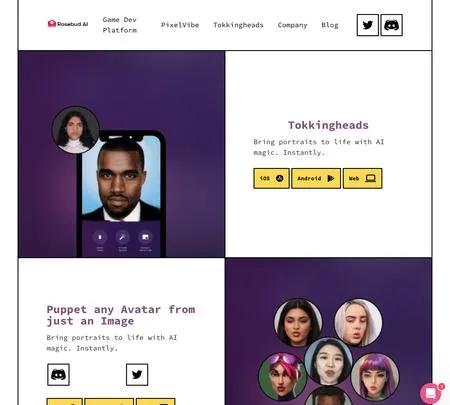 Screenshot of the site of Tokkingheads