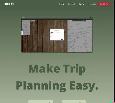 Screenshot of the site of Tripbot