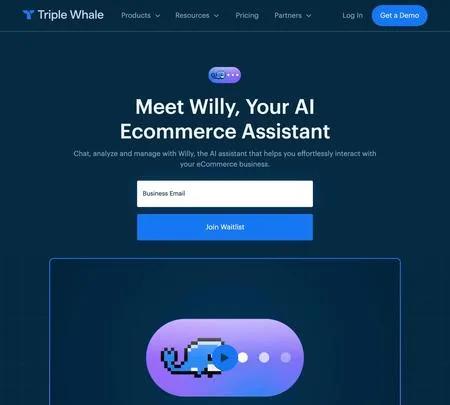 Screenshot of the site of Triple Whale