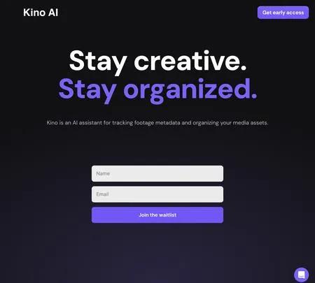 Screenshot of the site of Kino