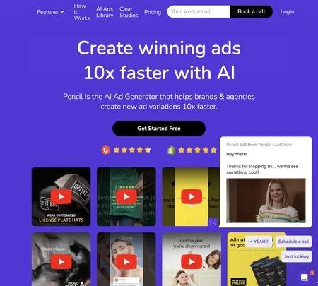 Screenshot of the site of Pencil