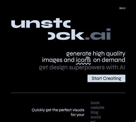 Screenshot of the site of Unstock