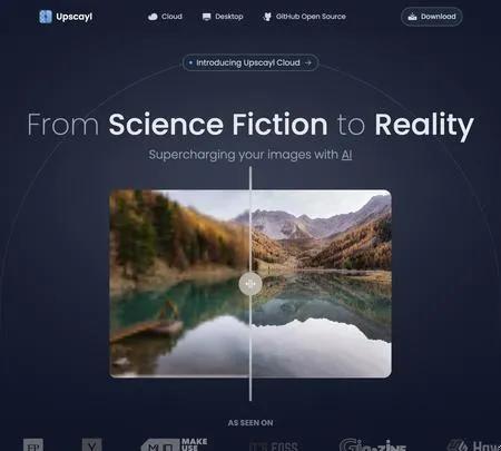 Screenshot of the site of Upscayl