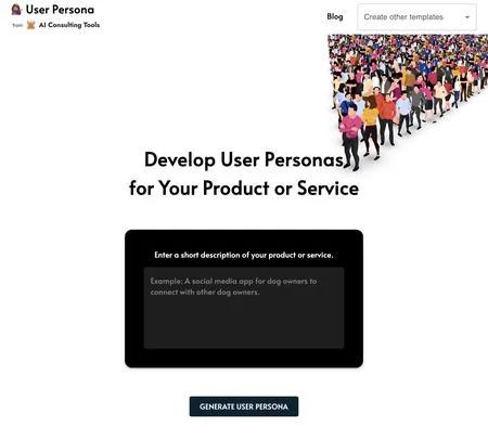 Screenshot of the site of Userpersona