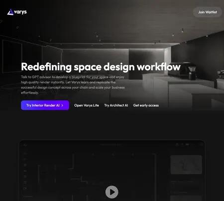 Screenshot of the site of Varys AI