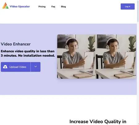 Screenshot of the site of Video Upscaler