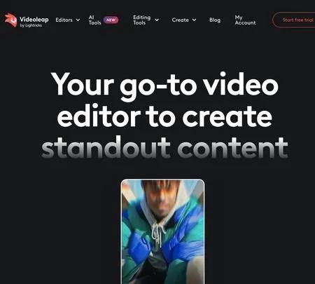 Screenshot of the site of Videoleap