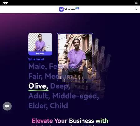 Screenshot of the site of Virtulook