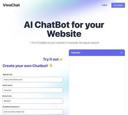 Screenshot of the site of VivoChat