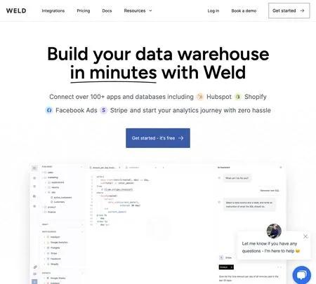 Screenshot of the site of Weld