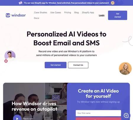 Screenshot of the site of Windsor