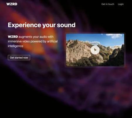 Screenshot of the site of Wzrd.ai