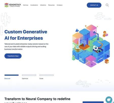 Screenshot of the site of XenonStack