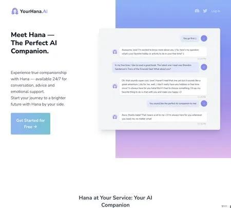 Screenshot of the site of Your Hana