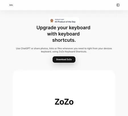 Screenshot of the site of ZoZo