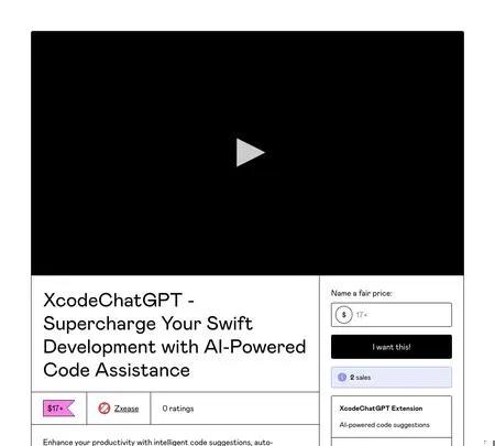 Screenshot of the site of XcodeChatGPT