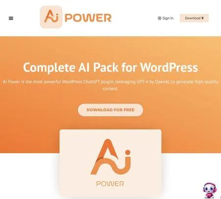 Screenshot of the site of AIpower