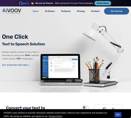 Screenshot of the site of Aivoov