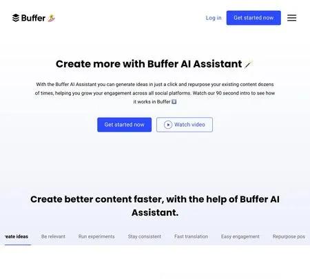 Screenshot of the site of Buffer AI Assistant